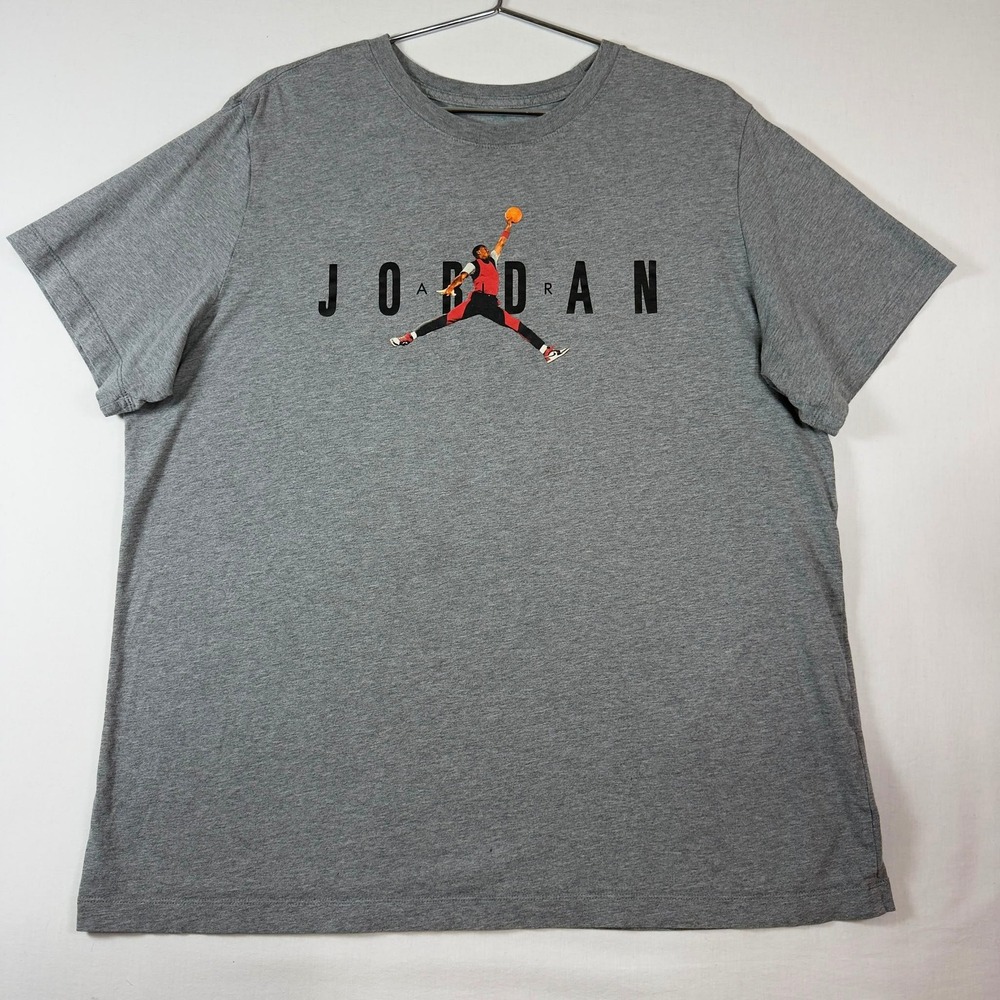 Nike Air Jordan Jumpman Graphic T Shirt Mens XL Heather Gray Cotton